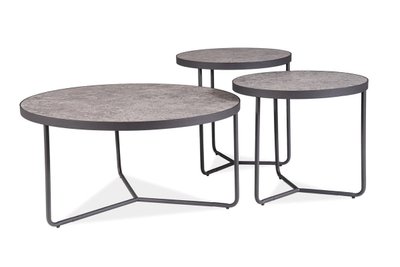 Журнальный столик DEMETER серый (эффект бетона)/черный (к-кт) д.80, 50, 50 43-DEMETERSZC фото