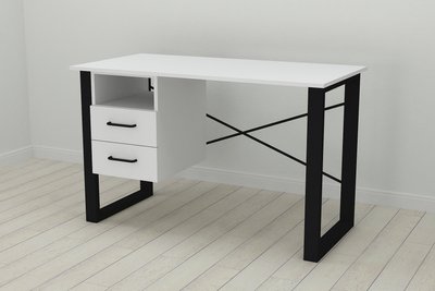 Письменный стол с ящиками Ferrum-decor Оскар 750x1200x700 металл Черный ДСП Белое 16 мм (OSK0043) 48-OSK0043 фото