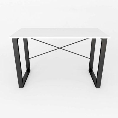 Письмовий стіл Ferrum-decor Драйв 750x1200x700 Чорний метал ДСП Білий 16 мм (DRA085) 48-DRA085 фото