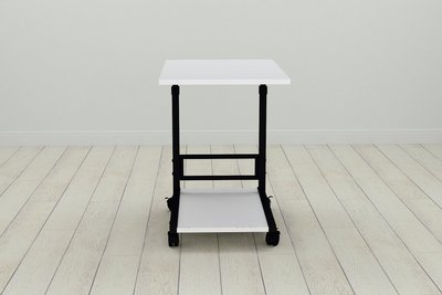 Стол приставной Ferrum-decor Френа 62x40x60 металл Черный ДСП Белое 16мм (FRE0001) 48-FRE0001 фото