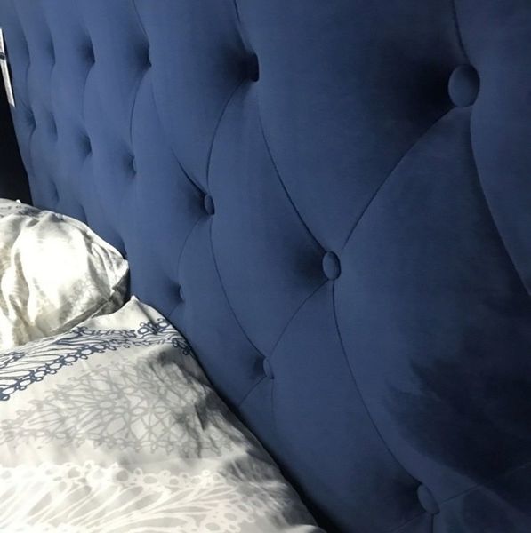 Кровать ASPEN VELVET 160x200 синяя/дуб BL.86 43-ASPENV160GRD фото