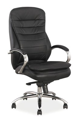 Кресло поворотное Q-154 черная кожа/экокожа 43-OBRQ154CS фото
