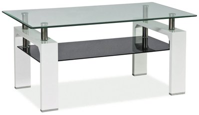 Журнальный столик LISA II прозрачный/белый лак 110x60x55 43-LISA2BH фото