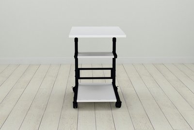 Стол приставной Ferrum-decor Адан 62x40x60 металл Черный ДСП Белое 16мм (ADA0001) 48-ADA0001 фото