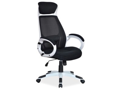 Крісло поворотне Q-409 чорне / білий каркас 43-OBRQ409CB фото