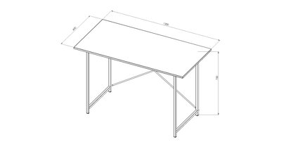 Стол письменный Line Лайт Ferrum-decor 750x1200x600 Черный металл ДСП Белый 16 мм (LINE122) 48-LINE122 фото