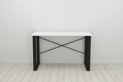 Письмовий стіл Ferrum-decor Драйв 750x1400x700 Чорний метал ДСП Білий 16 мм (DRA106) 48-DRA106 фото